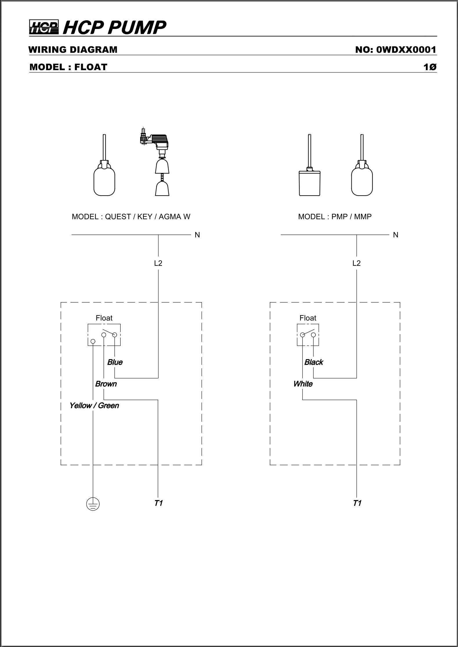 HCP Pumps Wiring Diagram